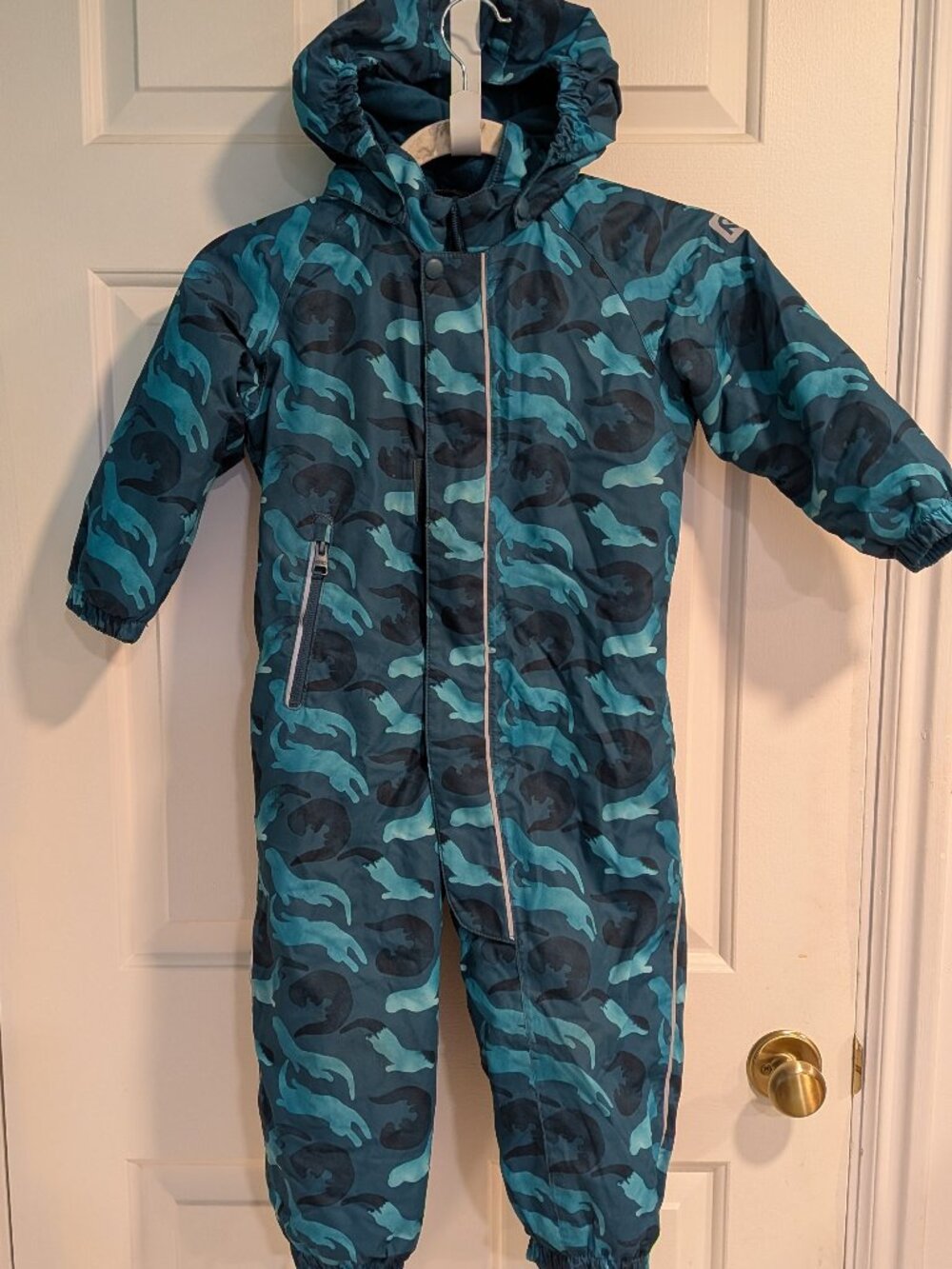 Reima Kids 3T waterproof snow suit - blue otters print